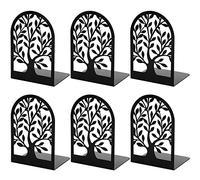 Serre-Livres pour la décoration de la Maison, Serre-Livres pour étagères, Serre-Livres Arbre de Vie, Serre-Livres pour Livres Lourds, Supports d'étagère de Livres (3 Paires/6 pièces, Grand)