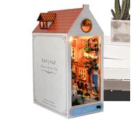 Serre-livres puzzle en bois - Accessoires de jouets, serre-livres miniatures | Serre-livres de cabane assemblés, ville ancienne, jouets miniatures polyvalents pour chambre à coucher, salon, chambre d'