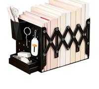 Serre-livres réglables, antidérapants, rétractables, robustes, noirs | Organiseur de bureau pour livres et dossiers pour l'école, le bureau, la bibliothèque, la maison, l'étude, la librairie