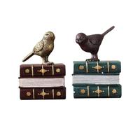 Serre-Livres Rétro en Résine HTYUKFDG - Ensemble de Serre-Livres Décoratifs Rustiques - Oiseaux au Design Vintage - Rouge, Vert - 1 Pièce