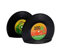 Serre-Livres rétro pour disques - Supports d'étagère en Vinyle, Supports décoratifs Vintage en ABS | 1 Paire de 17,5 x 13,5 cm, organiseurs de Livres Portables pour Films, Jeux vidéo, Vintage