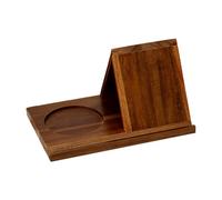 Serre-livres triangulaire en bois avec porte-boisson, organiseur de bureau, support de livre, support de tablette, emplacement pour livres, cadeau pour les amateurs de livres, enseignants, support