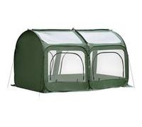 Serre de jardin pop-up 4 portes zippées enroulables sac transport PVC vert