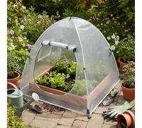 Serre portable avec cadre en métal antirouille et housse imperméable en polyéthylène, adaptée pour la protection des plantes d'extérieur avec fenêtre de ventilation et système d'ancrage coupe-vent