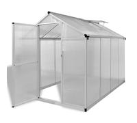 vidaXL Serre 41317 – Aluminium, polycarbonate, 4,6 m², résistante aux UV