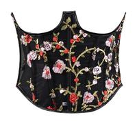 Serre-taille d'été pour femme - Corset brodé conçu pour toutes les saisons, rehausseur de corsage polyvalent, idéal pour les tenues décontractées et les spectacles sur scène, Noir , XXL