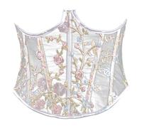 Serre-taille d'été pour femme - Corset brodé conçu pour toutes les saisons, rehausseur de corsage polyvalent, idéal pour les tenues décontractées et les spectacles sur scène, blanc, 3XL