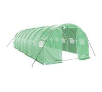 Helloshop26 Serre Tente abri Plante Fleur légumes avec Cadre en Acier 24 m² 8 x 3 x 2 m Vert 02_0044566