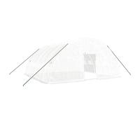 Helloshop26 Serre Tente abri Plante Fleur légumes avec Cadre en Acier 36 m² 6 x 6 x 2,85 m Blanc 02_0044581
