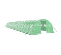 Serre Tente Abri Plante Fleur Légumes Avec Cadre En Acier 80 M² 20 X 4 X 2 M Vert Helloshop26 02_0044636 Multicolore