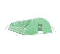 Helloshop26 Serre Tente abri Plante Fleur légumes avec Cadre en Acier 84 m² 14 x 6 x 2,85 m Vert 02_0044638