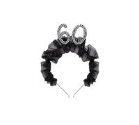 Serre-tête 60 ans, avec tissu et perles, noir