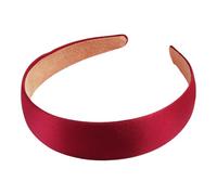 Serre-tête à cheveux de 3 cm de large, couleur unie, enveloppé de tissu, doux au toucher, polyvalent, rouge