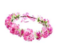 Serre-TêTe à Couronne De Fleurs Couronnes de roses Couronne de fleurs de plage Hawaii Guirlande florale Couronnes de mariage romantiques en fausses roses Bandeau de fleurs(Color 2)
