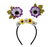 Serre-tête à fleurs en forme de tournesol - Couleur vive - Confortable à porter pour les festivals de musique et les fêtes