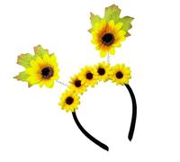 Serre-tête à fleurs en forme de tournesol - Couleur vive - Confortable à porter pour les festivals de musique et les fêtes