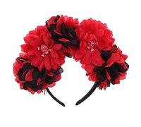 Serre-tête à fleurs pour déguisement de fée - Accessoire de cosplay - Coiffe avec rose noire - Décorations de fête à thème pour garçons et filles