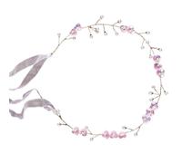 Serre-tête à fleurs pour mariée, mariage, accessoire de cheveux avec perles artificielles et ruban, décoration de fête, festival