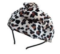 Serre-tête à motif animal pour femme avec nœud français élégant pour robe de soirée vintage décoration de cheveux