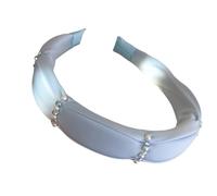 Serre-tête à motif floral et fausses perles pour femme - Accessoire de cheveux en tissu doux - Décoration de cheveux pour fête de mariage