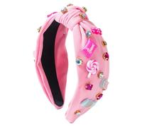 Serre-tête à nœud sucette | Bandeau noué à nœud supérieur | Accessoires pour cheveux à breloques sucettes, bandeaux tendance avec nœud mignon