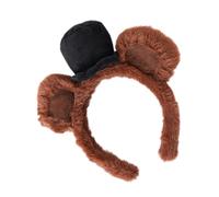Serre-tête à oreilles d'animaux Accessoire visage marron | Bandeau Lavage Visage Tête d'Ours Pour Cosplay, Festival, Carnaval, Convention, Fête, Performance, ,