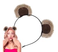 Serre-tête à oreilles d'ours marron, réglable, mignon et - Serre-tête à clipser avec oreilles d'ours pour femmes et filles, vacances, Noël, anniversaire, fête, séance photo,