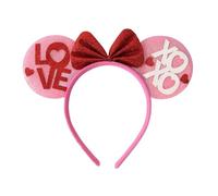 Serre-tête à paillettes en forme de cœur avec nœud et pince à cheveux florale pour la Saint-Valentin, idéal pour un mariage, une fête prénuptiale ou une célébration. (One Size)