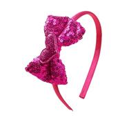 Serre-tête à paillettes étincelantes avec nœud en forme de cœur - Accessoire de cheveux léger sans couture