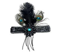 Serre-tête À Plumes Avec Paillettes Bordure À Franges Couvre-chef Extensible Et Réglable Pour Les Fêtes Mariages Célébrations Couvre-chef Confortable En Plumes Extensibles