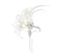 Serre-tête à plumes avec pompons - Accessoire de coiffure pour événement de scène