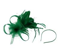Serre-tête à plumes délicat polyvalent pour fêtes, spectacles, élégant accessoire de cheveux floral pour femme (vert, taille unique)