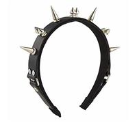 Serre-tête à pointes pour homme - Tiaras à rivets - En cuir - Style punk
