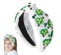 Serre-tête à thème Saint Patrick - avec pierres strass et motif celtique irlandais, cheveux à thème Saint Patrick - pour usage quotidien pour femmes, filles, fêtes et maquillage