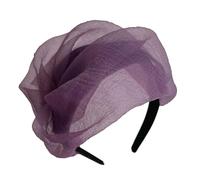 Serre-tête à volants avec tête de mort - Demi-chapeau français - Serre-tête fin - Accessoire de cheveux formels - Pour femme - Blanc