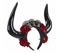 Serre-tête avec cornes de diable - Antelope - Accessoire gothique - Tête de mort - Jour des morts - Cornes d'Halloween