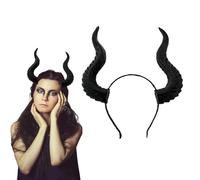 Serre-tête avec cornes de diable gothique antilope pour homme et femme - Accessoire de cheveux pour Halloween, cosplay, décoration de costume, noir, Medium