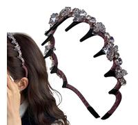 Serre-tête avec dents avec strass et médiators | Bandeau décoratif antidérapant pour filles et femmes à la maison, mariage, mariée, rendez-vous, vacances, quotidien et festivals musicaux