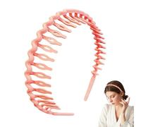 Serre-tête avec dents - En forme de vague - Avec dents de peigne - Fin - Antidérapant - Accessoire de cheveux tendance - Pour le sport, la maison, les voyages