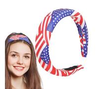 Serre-tête avec drapeau, anneau antidérapant pour cheveux pour le 4 juillet - Accessoire de cheveux doux et coloré pour les travaux ménagers