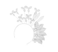 Serre-tête avec fleurs et feuilles brillantes pour mariée - Couronne de mariage de luxe en Malaisie - Pour robe de soirée