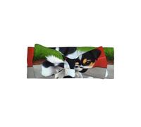 Serre-tête avec nœud à motif chiot noir et blanc, accessoire pour cheveux de bébé, adapté aux bébés âgés de 0 à 6 mois ou à porter au quotidien