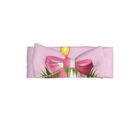 Serre-tête avec nœud en forme de bougie rose layette, turban élégant chaud et doux pour les nouveau-nés et les tout-petits