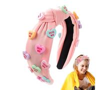 Serre-tête avec nœud en forme de cœur - Bandeau avec nœud large - Bandeau de spa pour la Saint-Valentin - Confortables et enveloppants pour les cheveux, décorations de tempor