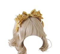 Serre-tête avec nœud en ruban, grand nœud papillon, accessoires for cheveux Lolita, épingle à cheveux tendance, coiffures for femmes et filles for bal de promo ou mariage(Ginger Yellow)