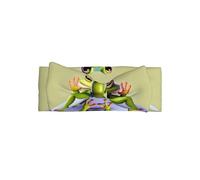 Serre-tête avec nœud pour bébé imprimé grenouille amusante faisant du yoga - Accessoire pour cheveux doux pour la peau - Bandeau délicat pour nouveau-nés, nourrissons et tout-petits