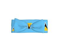 Serre-tête avec nœud pour bébé, motif drapeau de Sainte-Lucie - Doux et extensible - Pour nouveau-nés et nourrissons - Joli nœud papillon - Pour fêtes et cadeaux