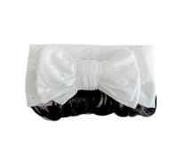 Serre-tête avec nœud pour petite fille avec fausse frange - Doux et respirant - Convient pour diverses occasions