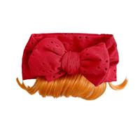 Serre-tête avec nœud pour petite fille avec fausse frange - Doux et respirant - Convient pour diverses occasions