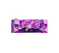 Serre-tête avec nœuds pour bébé - Imprimé lotus violet - Accessoire pour cheveux doux pour la peau - Bandeau délicat pour nouveau-nés, nourrissons et tout-petits
